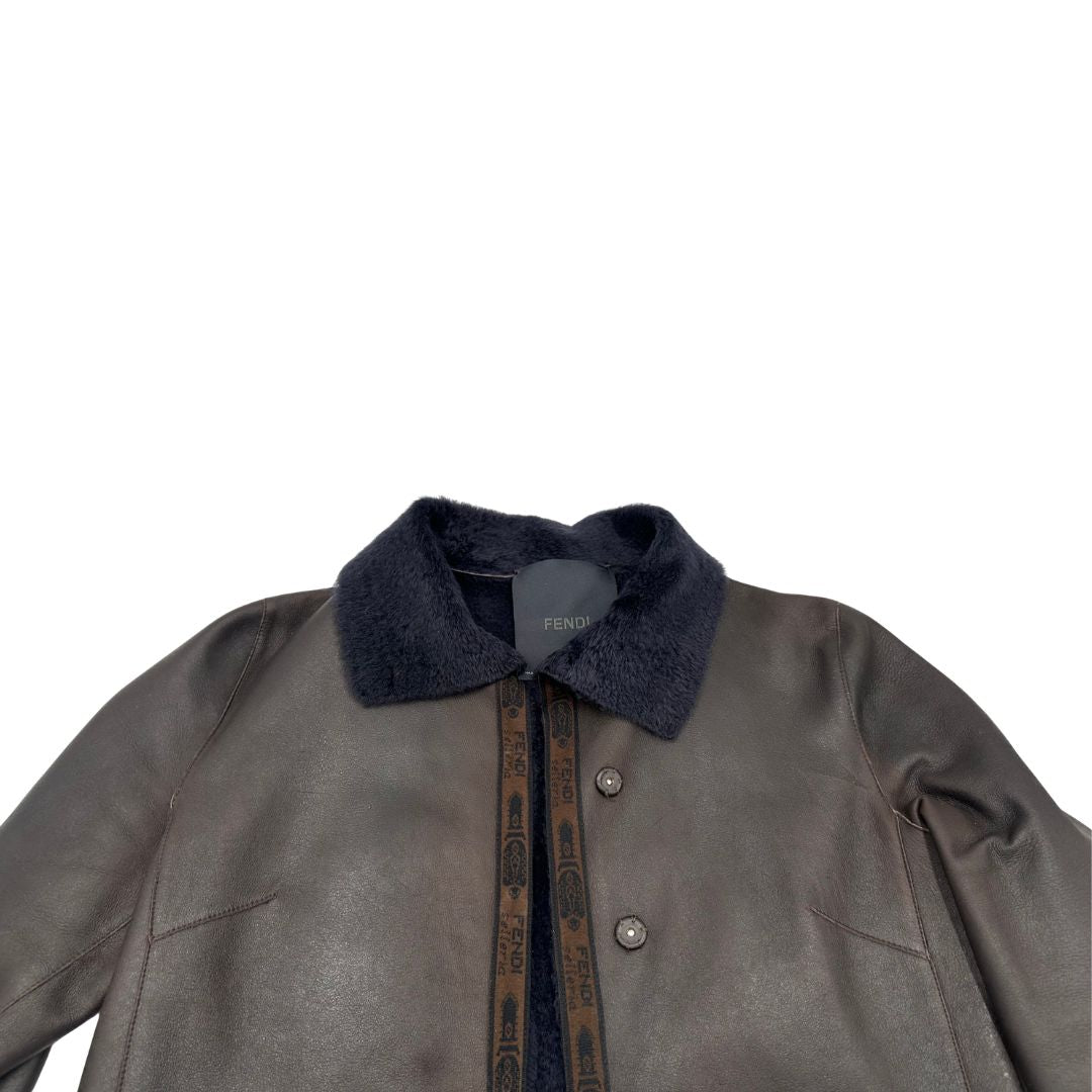 Cappotto in pelle Fendi marrone tg. 40