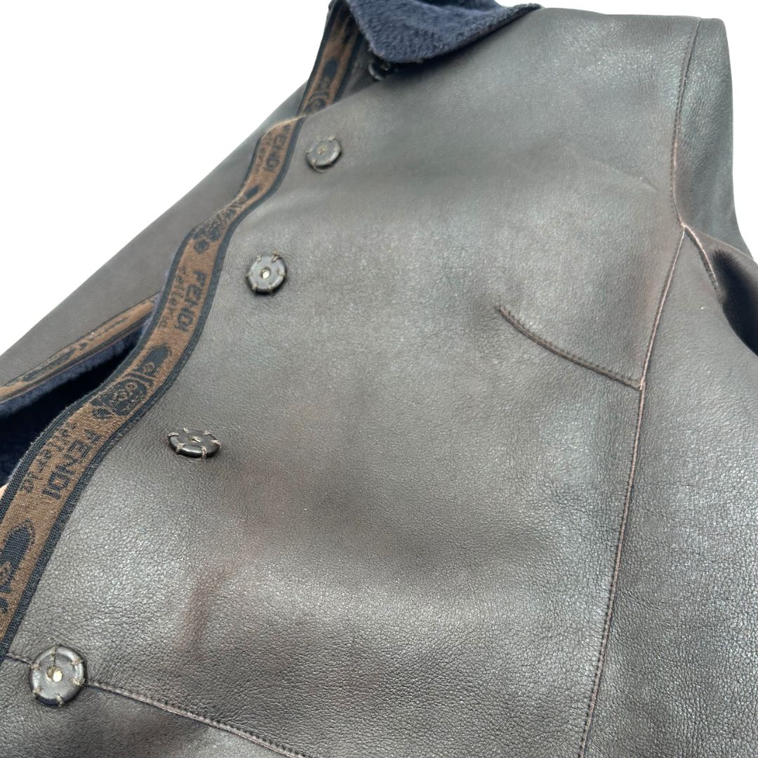 Cappotto in pelle Fendi marrone tg. 40