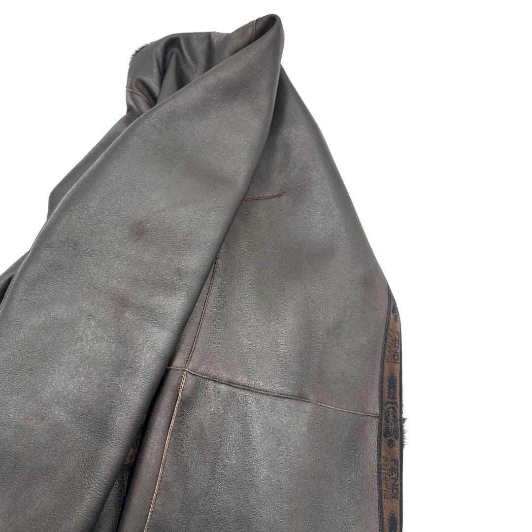 Cappotto in pelle Fendi marrone tg. 40