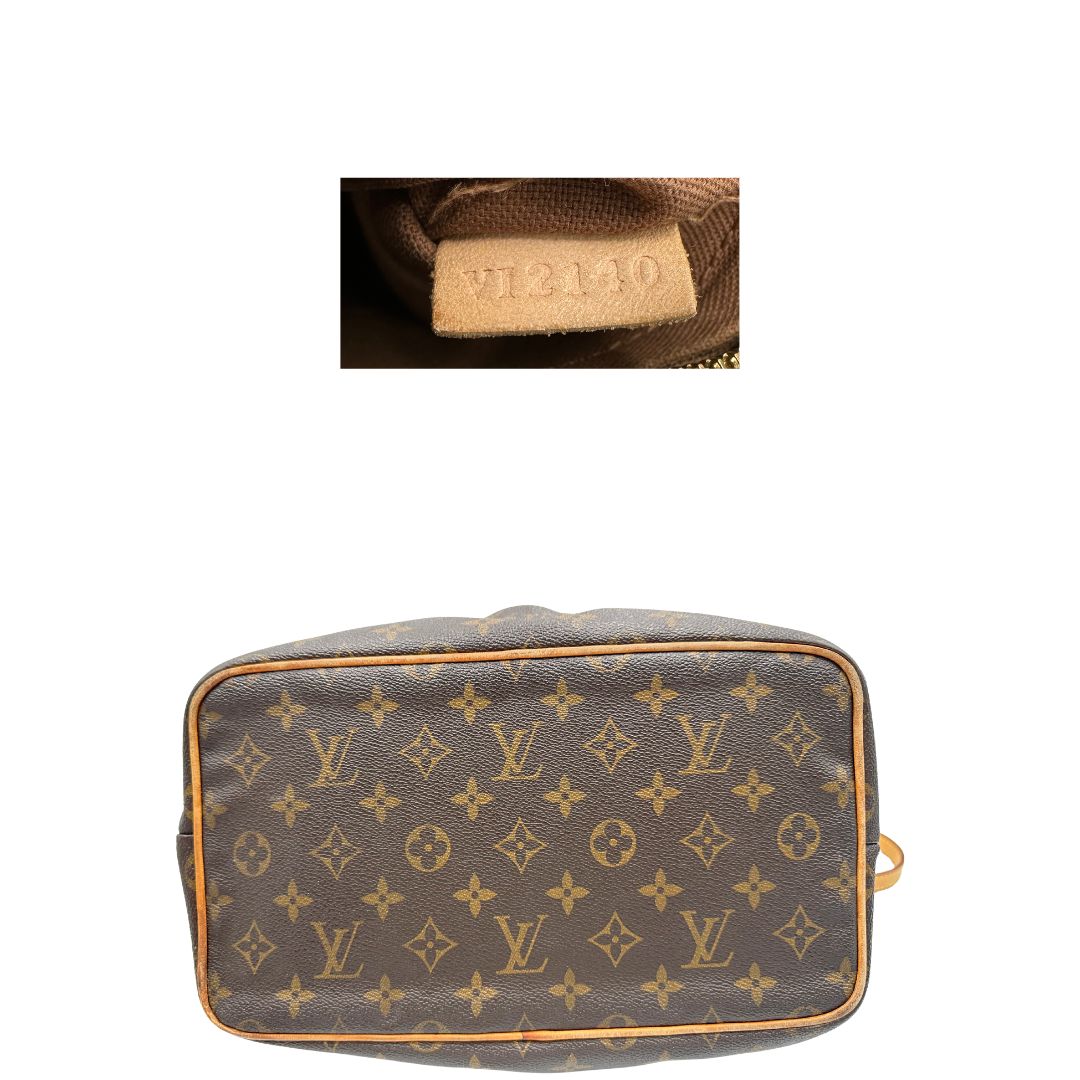 base Borsa Louis Vuitton in canvas marrone monogram con parti metalliche dorate e finiture in vacchetta naturale; munita di una tracolla amovibile e regolabile e doppi manici. Indossabile a spalla oppure a mano. Completa di dustbag, di lusso, originale, ottime condizioni, usata.