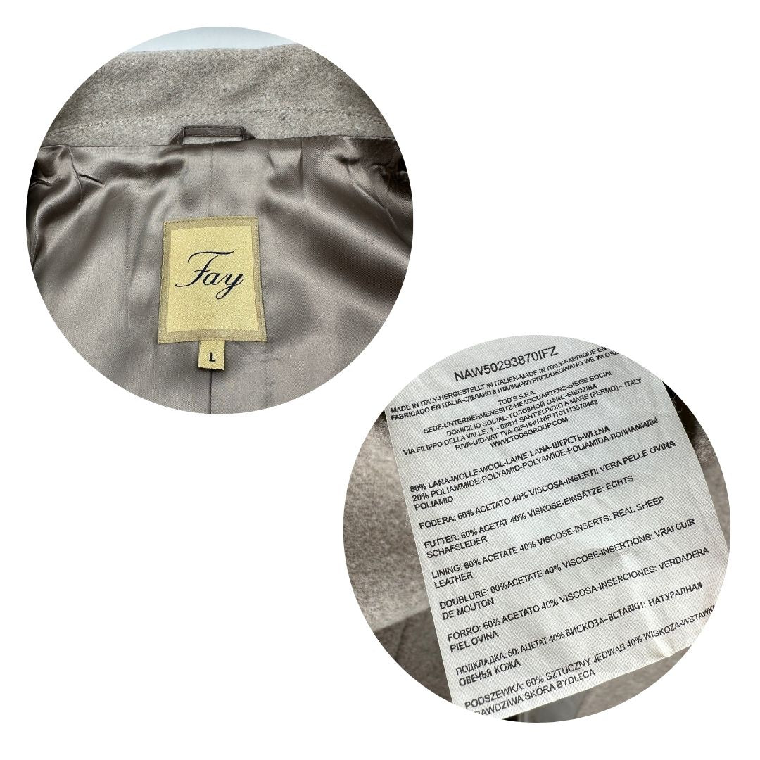  Cappotto in 80% lana e 20% poliammide beige, di lusso, originale, ottime condizioni.