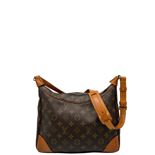 front Borsa Boulogne LV in canvas marrone monogram nella versione vintage, di lusso, originale, ottime condizioni, usata