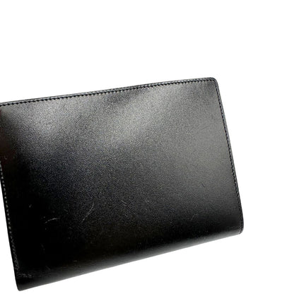 Portafoglio Montblanc in pelle nera, di lusso, originale, ottime condizioni, usato.