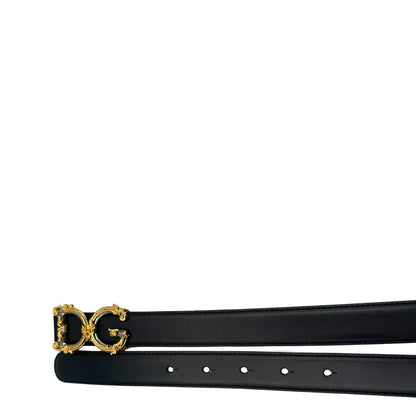 cintura  Cintura Dolce & Gabbana in pelle nera con parti metalliche dorate e argentate, di lusso, originale, ottime condizioni, usata- 