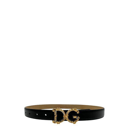 cintura  Cintura Dolce & Gabbana in pelle nera con parti metalliche dorate e argentate, di lusso, originale, ottime condizioni, usata- 
