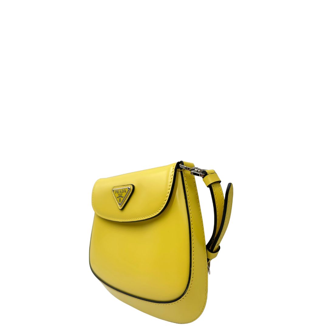 lato  Mini bag Prada in pelle spazzolata con hardware argentato, di lusso, originale, eccellenti condizioni, usata. 