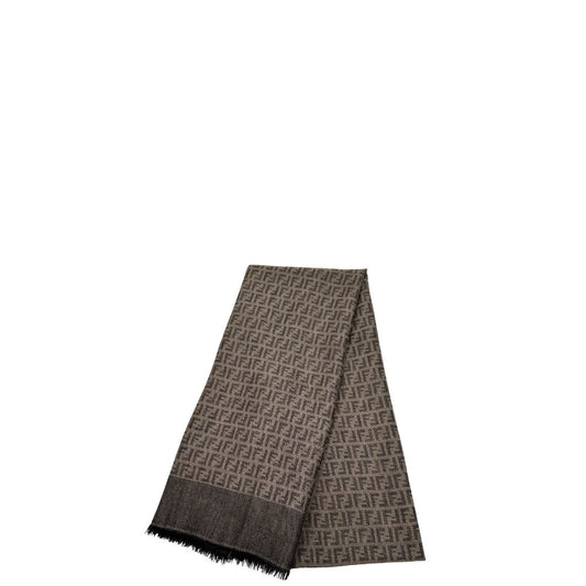 Sciarpa Fendi trama Zucchino in 100% lana color tortora, di lusso, originale, ottime condizioni, usato.  