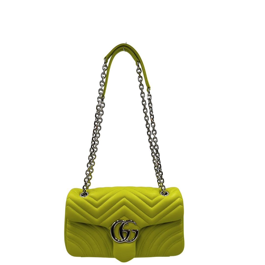Borsa Gucci Marmont lime misura media