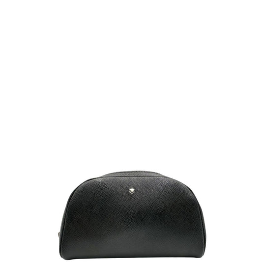  Pochette Montblanc in pelle saffiano nera, di lusso, originale, ottime condizioni, usata.