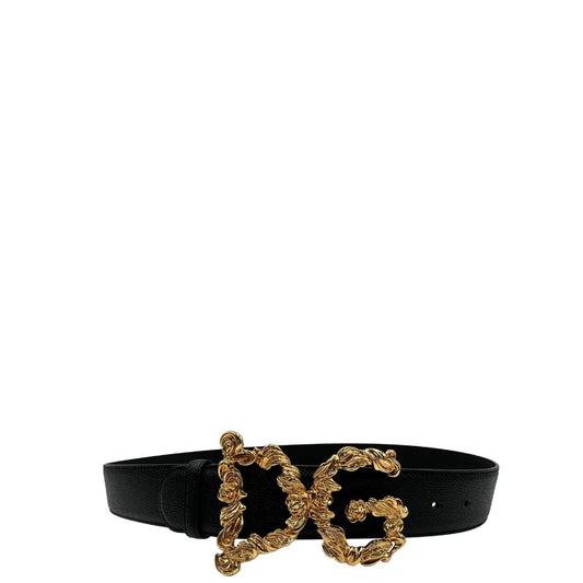front  Cintura Dolce & Gabbana in pelle nera con parti metalliche dorate. Completa di corredo, di lusso , originale, ottime condizioni, usata.
