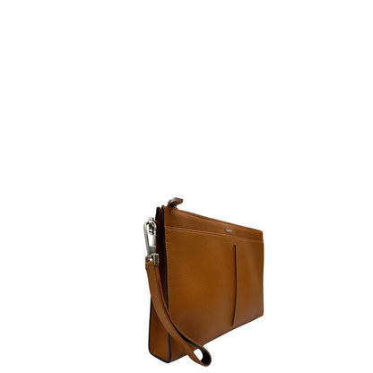 lato Dior pochette in pelle martellata color cognac, di lusso, originale, eccellenti condizioni,  usata 