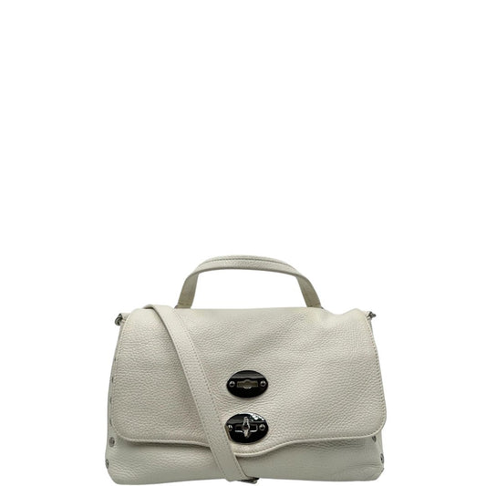 front borsa Zanellato postina s in pelle bianca, di lusso, originale, ottime condizioni, usata. 