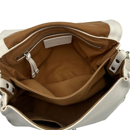 interno borsa Zanellato postina s in pelle bianca, di lusso, originale, ottime condizioni, usata. 