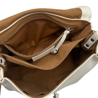 interno borsa Zanellato postina s in pelle bianca, di lusso, originale, ottime condizioni, usata. 