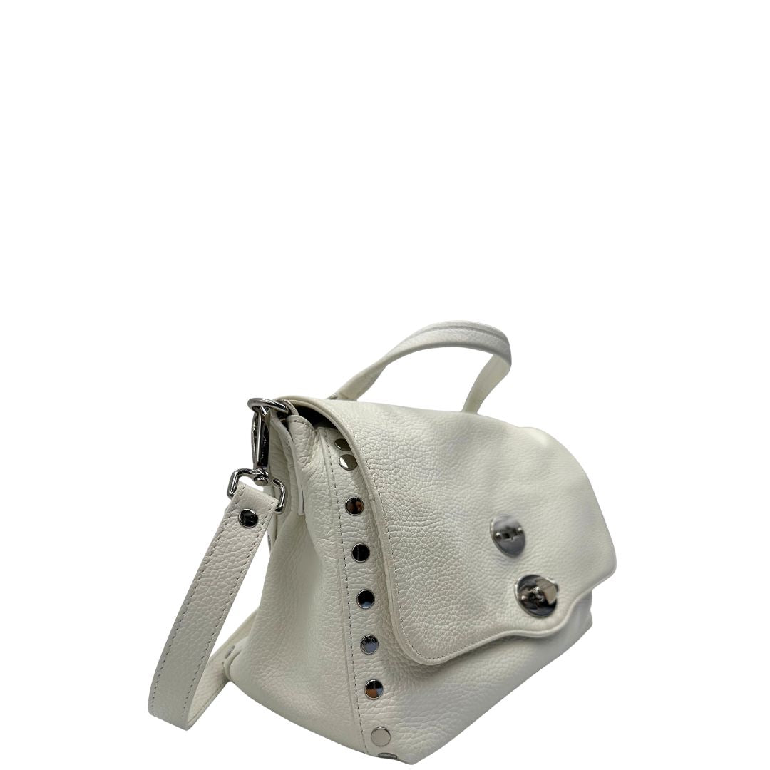 lato borsa Zanellato postina s in pelle bianca, di lusso, originale, ottime condizioni, usata.