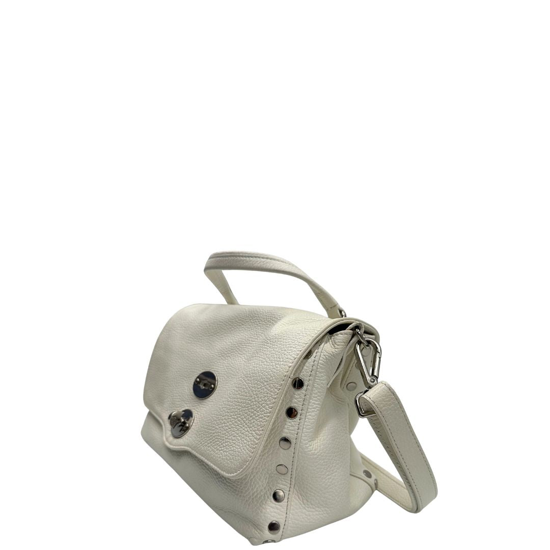 lato borsa Zanellato postina s in pelle bianca, di lusso, originale, ottime condizioni, usata. 