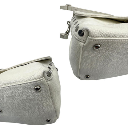 angoli  borsa Zanellato postina s in pelle bianca, di lusso, originale, ottime condizioni, usata.