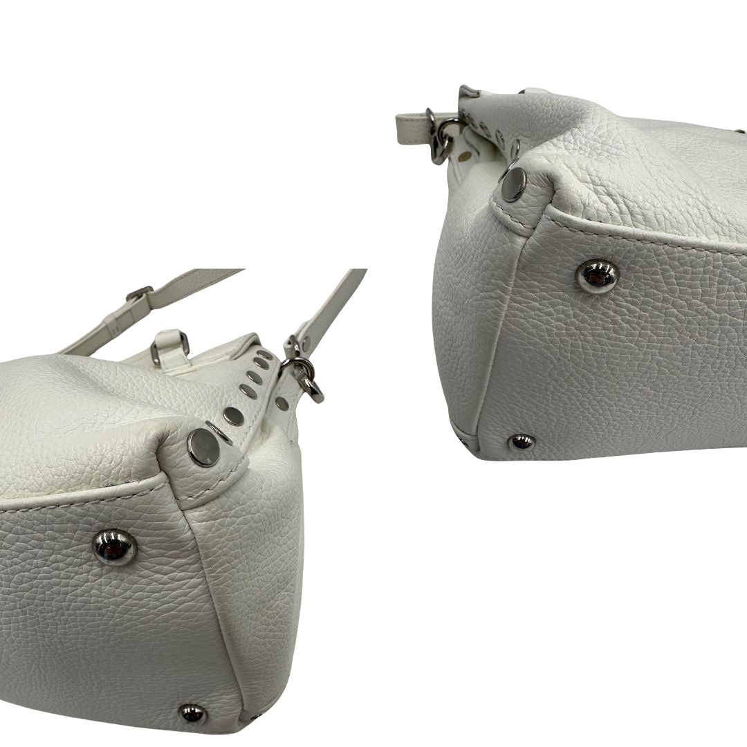 angoli borsa Zanellato postina s in pelle bianca, di lusso, originale, ottime condizioni, usata. 