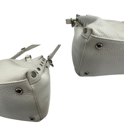 angoli borsa Zanellato postina s in pelle bianca, di lusso, originale, ottime condizioni, usata. 