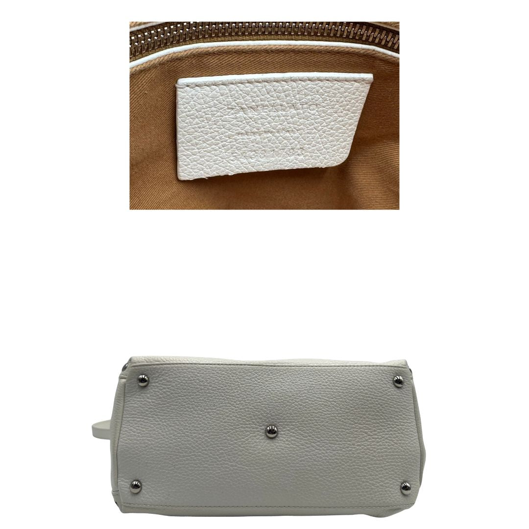 base borsa Zanellato postina s in pelle bianca, di lusso, originale, ottime condizioni, usata. 