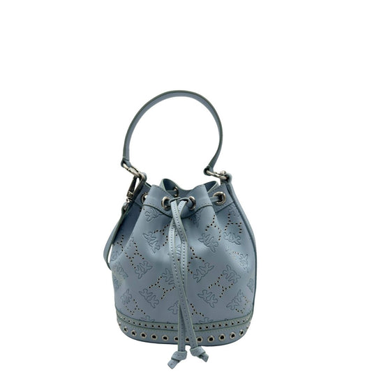 front Borsa Pinko in pelle azzurra, di lusso, originale, ottime condizioni, usata. 