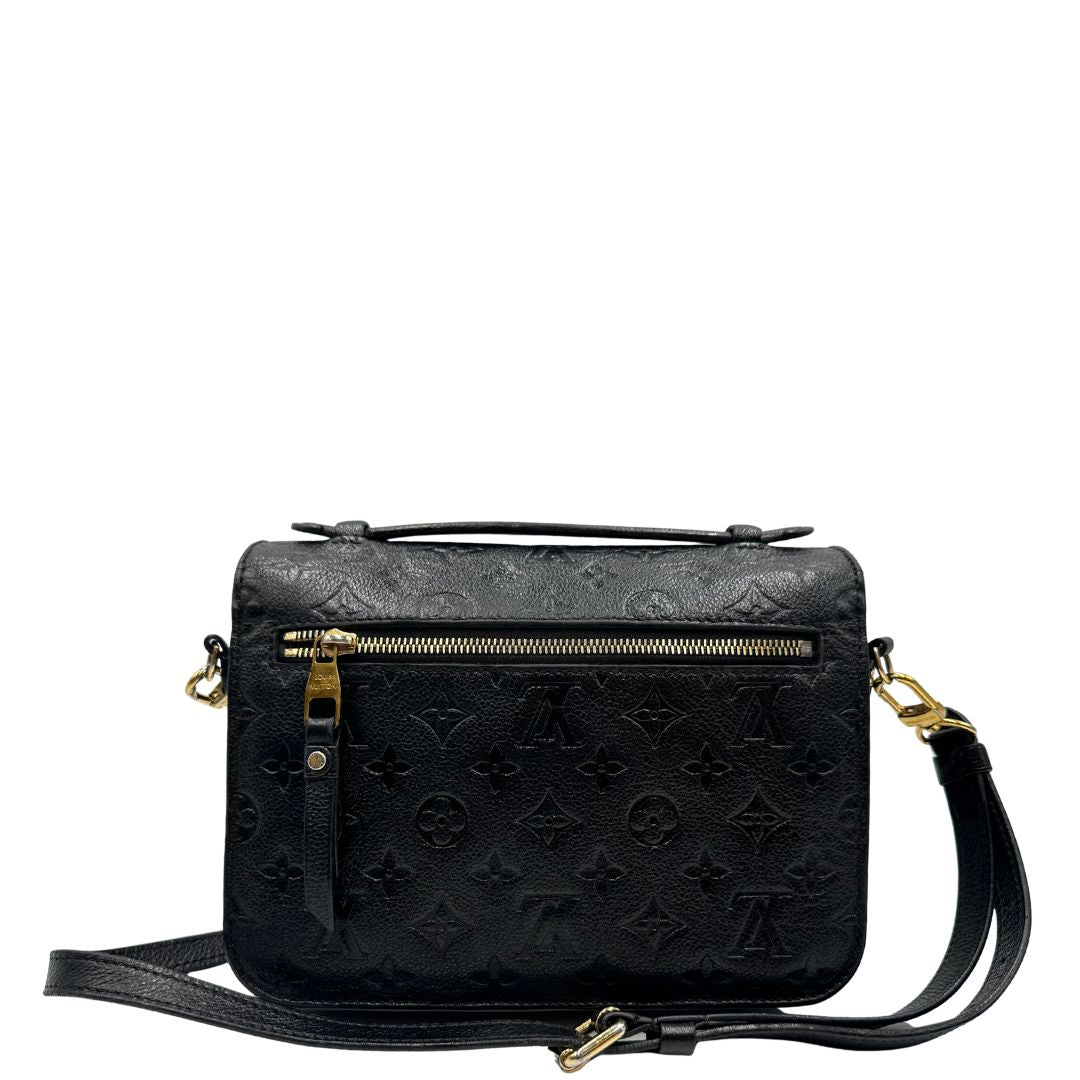 retro Louis Vuitton Mètis in pelle monogram empreinte con hardware dorato, di lusso, originale, ottime condizioni, usata. 