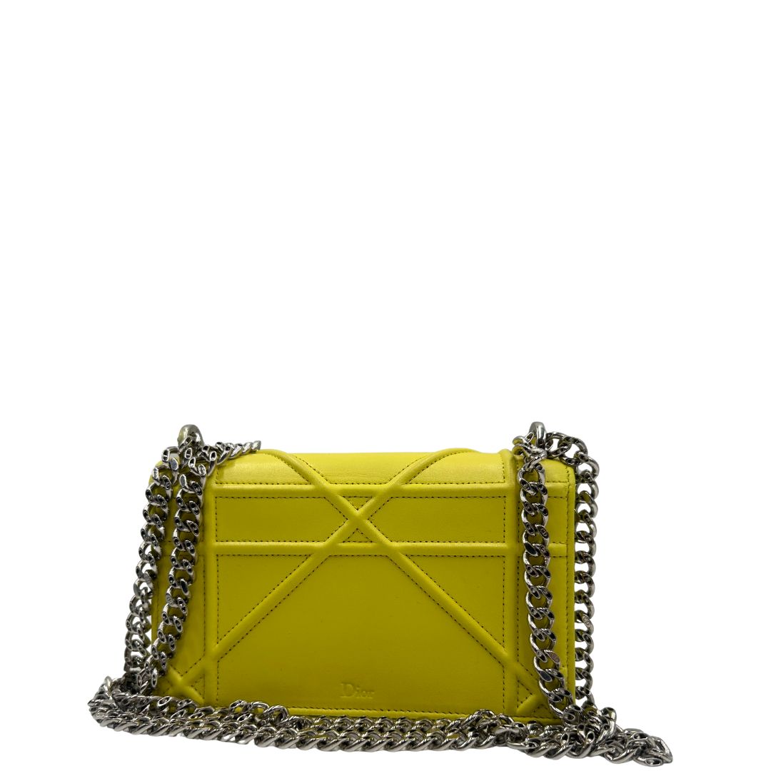 retro Borsa dior in pelle gialla, di lusso, originale, ottime condizioni, usata. 
