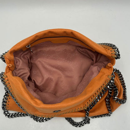 interno Borsa Falabella in tessuto vegano arancione, di lusso, usata, originale, ottime condizioni  