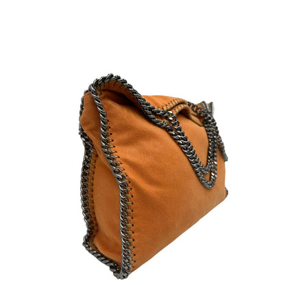 lato Borsa Falabella in tessuto vegano arancione, di lusso, usata, originale, ottime condizioni 