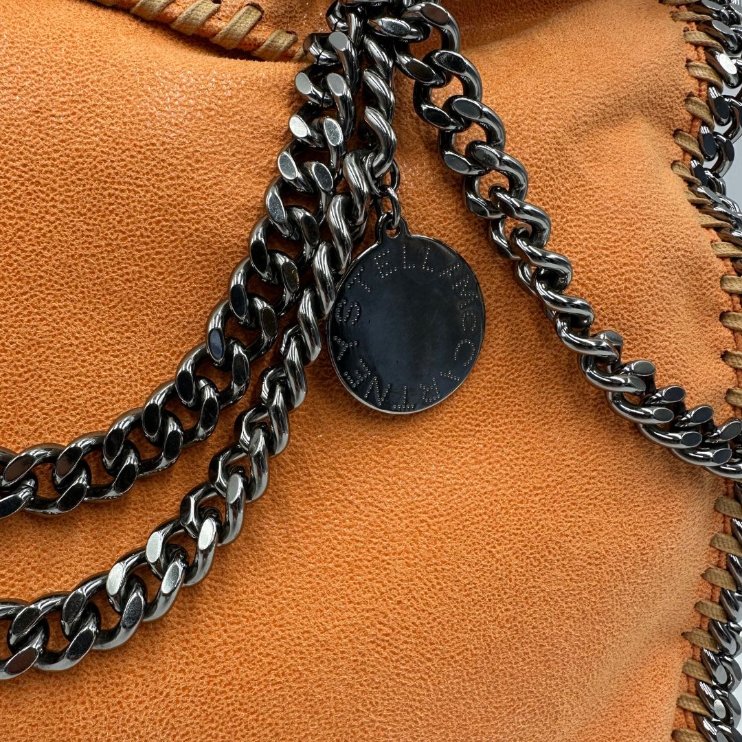 Borsa Falabella in tessuto vegano arancione, di lusso, usata, originale, ottime condizioni  