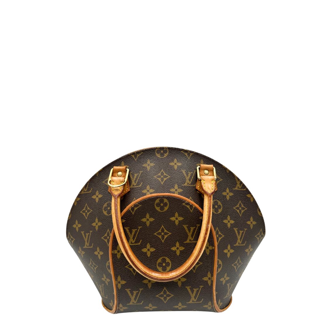 retro Borsa Louis Vuitton nella versione PM realizzata in tela monogram marrone con finiture in vacchetta naturale, di lusso, originale, usata, ottime condizioni. 