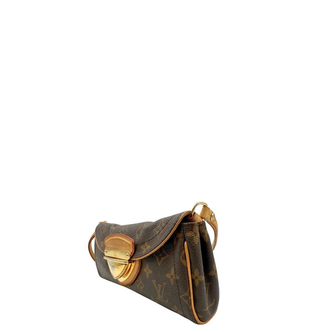 lato  Borsa Beverly nella versione pochette realizzata in tela Monogram, di lusso, originale, ottime condizioni, usata. 