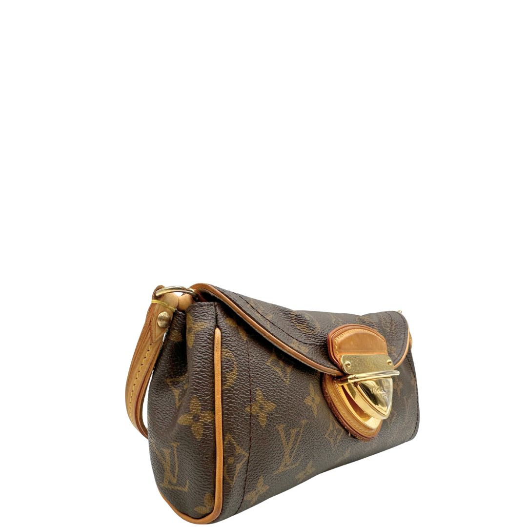 lato  Borsa Beverly nella versione pochette realizzata in tela Monogram, di lusso, originale, ottime condizioni, usata.