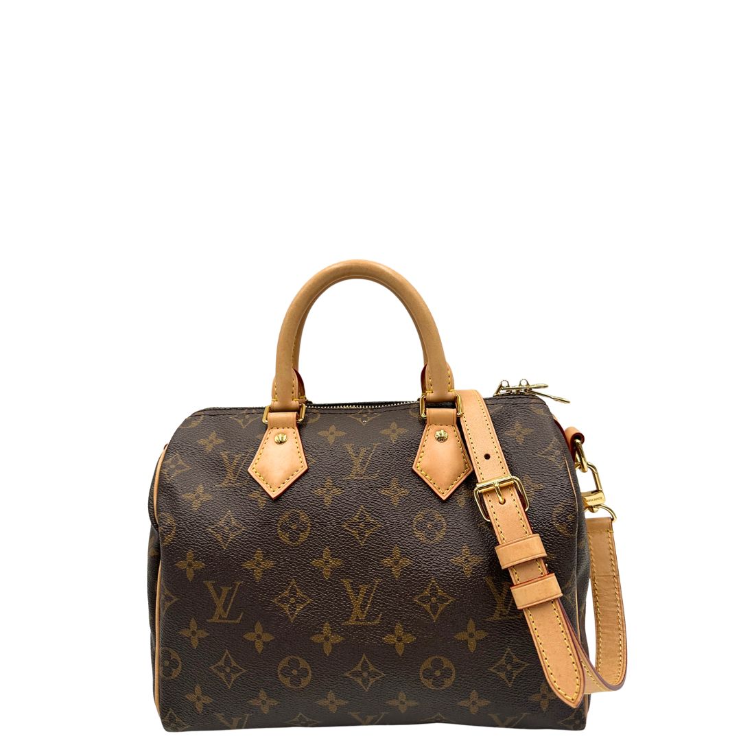 front Borsa LV in canvas marrone monogram, con parti metalliche dorate, di lusso, originale, ottime condizioni, usata. 