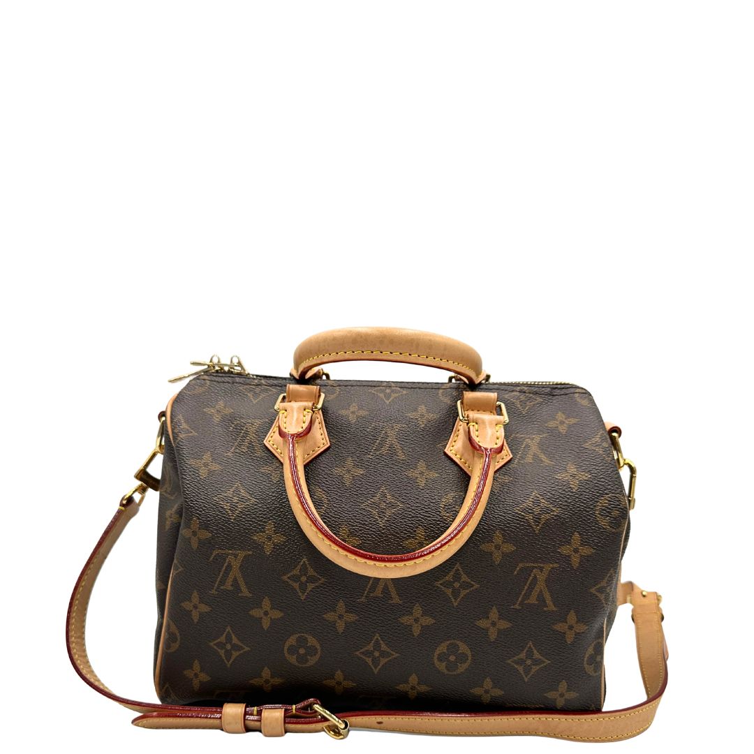 retro Borsa LV in canvas marrone monogram, con parti metalliche dorate, di lusso, originale, ottime condizioni, usata. 