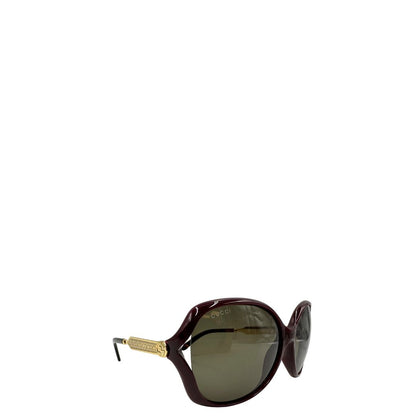  Occhiali Gucci caratterizzati da un design oversize e impreziositi da logo in metallo dorato, di lusso, originali, eccellenti condizioni, usati