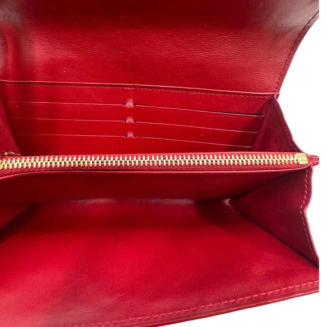 interno portafoglio in pelle rossa monogram  