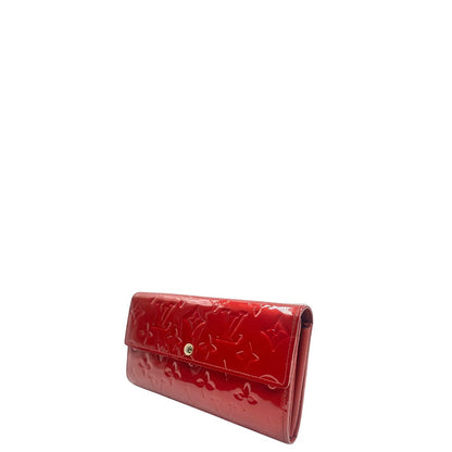 lato portafoglio in pelle rossa monogram  