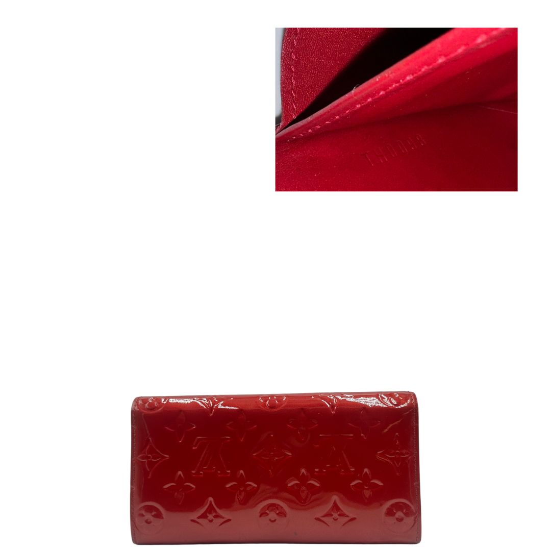 retro portafoglio in pelle rossa monogram  