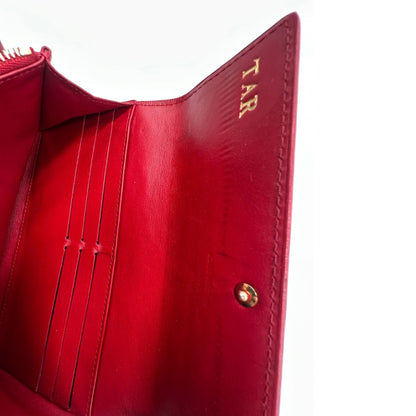 interno portafoglio in pelle rossa monogram  
