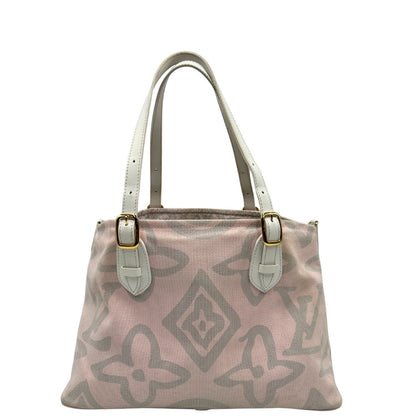 Retro, Borsa Louis Vuitton in tela resistente bicolore con motivi floreali coordinati.