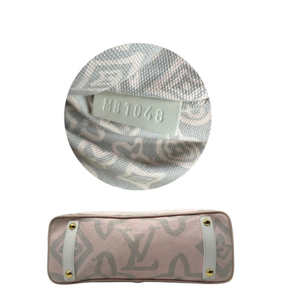 Base e codice, Borsa Louis Vuitton in tela resistente bicolore con motivi floreali coordinati.