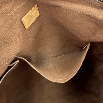 interno  Borsa Louis Vuitton realizzata in tela monogram marrone con finiture in vacchetta naturale e rifinita con parti in tessuto, di lusso, originale, ottime condizioni, usata. 