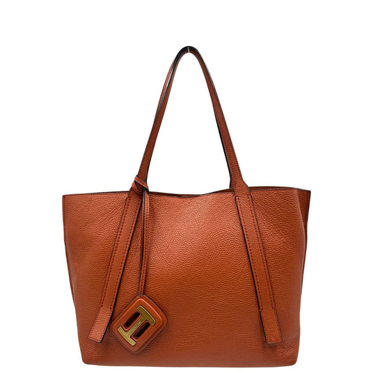 front Borsa Hogan nella nuance marrone cognac in pelle martellata