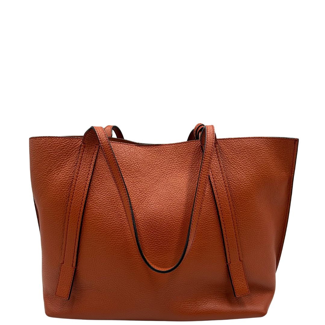 retro Borsa Hogan nella nuance marrone cognac in pelle martellata 