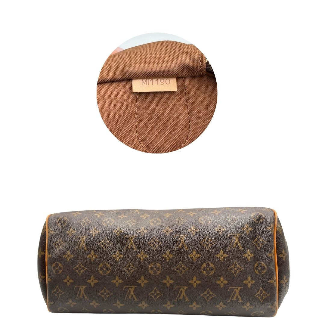 Base, Borsa Louis Vuitton Montorgueil realizzata in tela Monogram con hardware dorato.