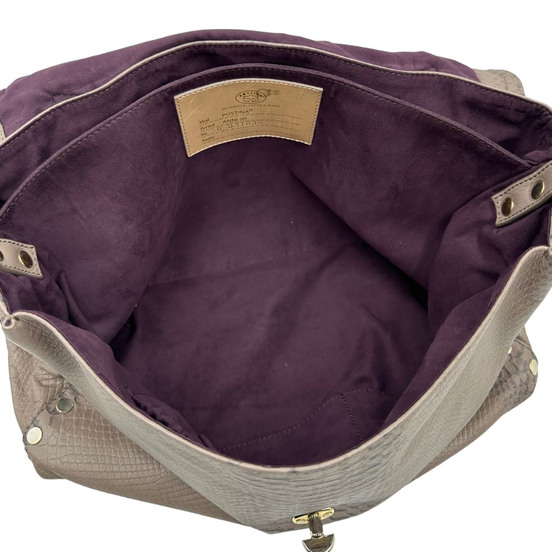 interno Postina Zanellato nella versione media impreziosita da trama animalier, di lusso, originale, ottime condizioni, usata. 