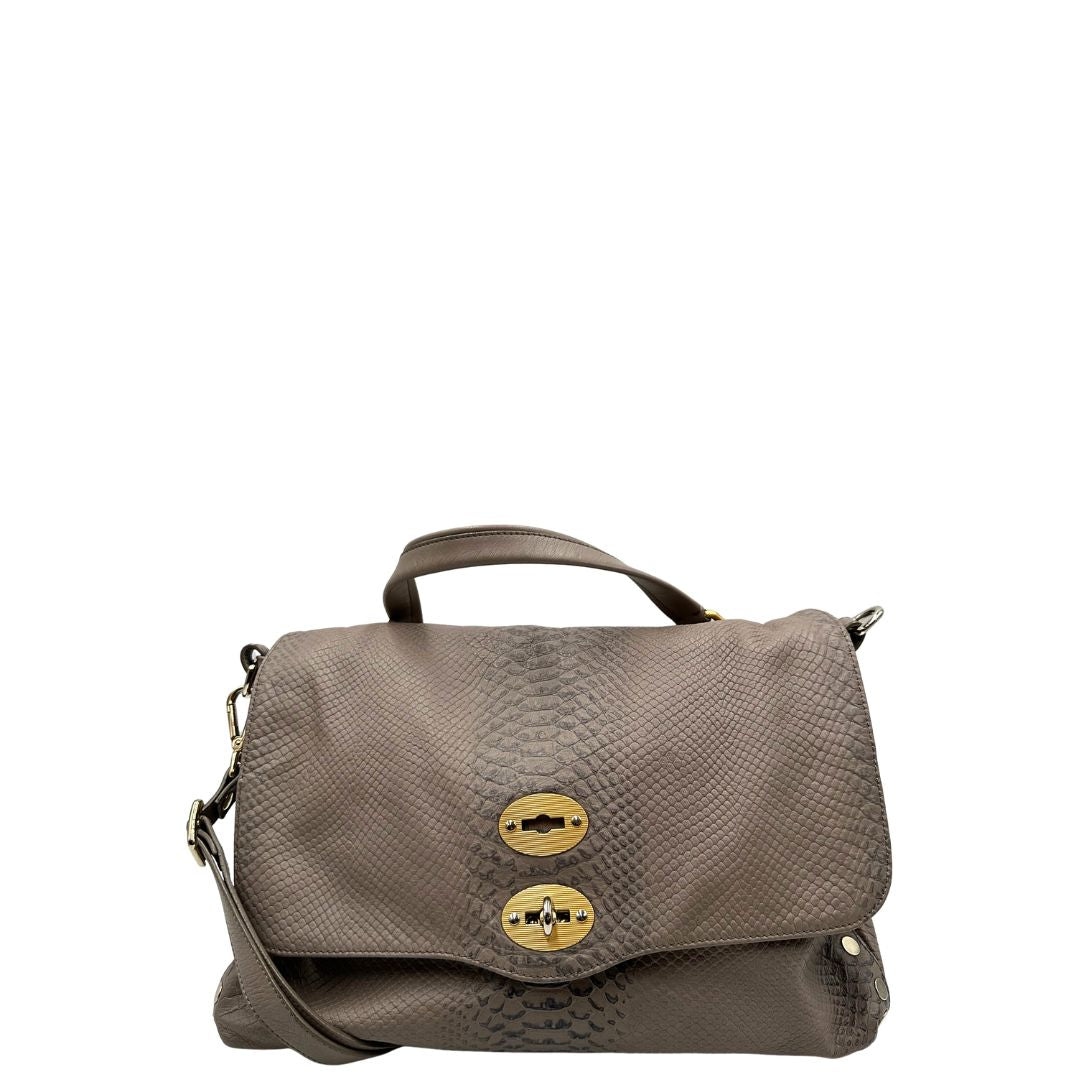 front Postina Zanellato nella versione media impreziosita da trama animalier, di lusso, originale, ottime condizioni, usata. 