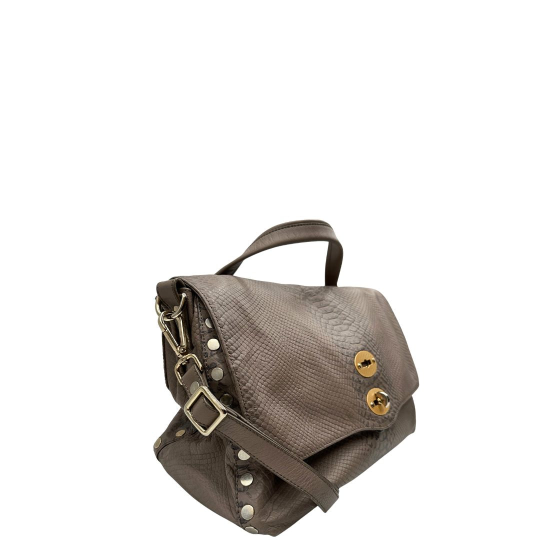 front Postina Zanellato nella versione media impreziosita da trama animalier, di lusso, originale, ottime condizioni, usata. 