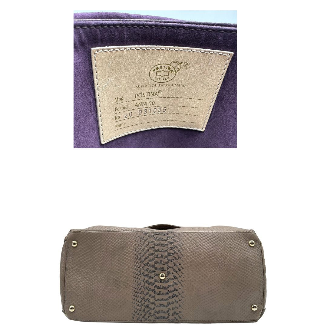 base Postina Zanellato nella versione media impreziosita da trama animalier, di lusso, originale, ottime condizioni, usata. 